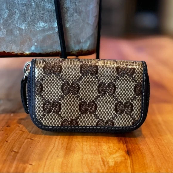 GUCCI GG Crystal Vinyl Coated Coin Purse Wallet Beige - Picture 1 of 10